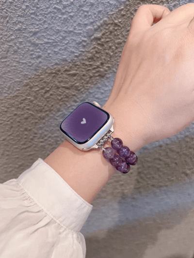 天然夢幻葡萄紫水晶 iWatch 錶帶Apple Watch S1-10/SE 適用4