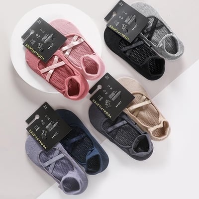 瑜伽地板襪 防滑抓地 × 舒適透氣 × 不勒腳 4雙組1