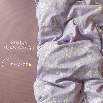 韓系ins風碎花床品雙層紗親膚被套5