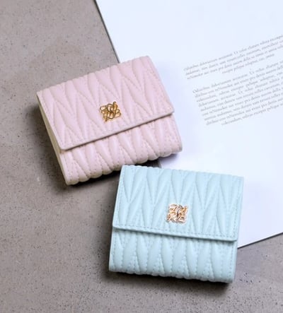 日本  菱格壓紋三折迷你錢包3