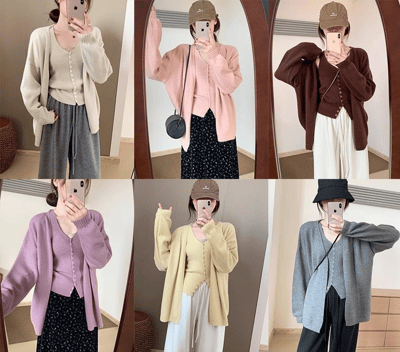 秋冬必備的軟萌穿搭 《溫柔軟糯兩件套》 韓系針織開衫＋排扣背心套裝9