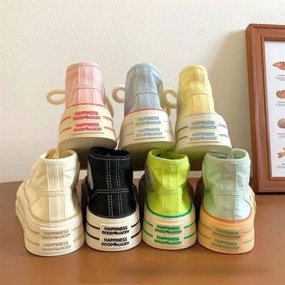 百搭多巴胺高筒帆布鞋1