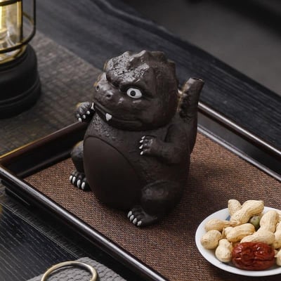 風鳴哥吉拉創意泡茶紫砂壺7