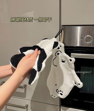 熊貓貓擦手巾 掛式可愛吸水毛巾3條組5