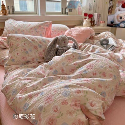 專屬花卉系列四款 水洗紗床包四件組2