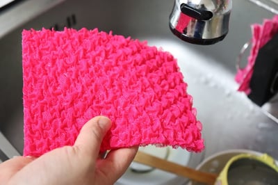 韓國製kitchen-art三層交織立體菜瓜布 10入(顏色隨機)4