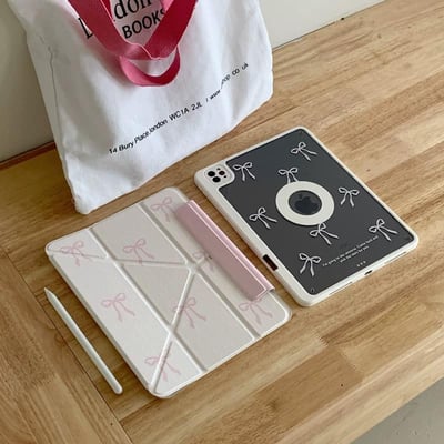 少女心蝴蝶結 磁吸式iPad平板保護套3
