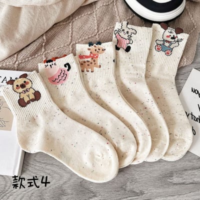 春秋款純棉動物圖案可愛多款點子紗襪4