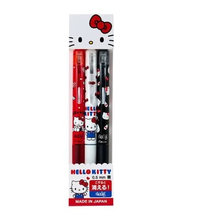 日本三麗鷗按壓式可擦筆 3入組1