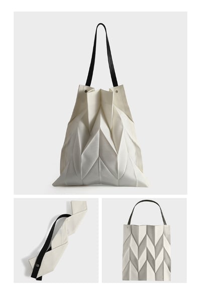 背出你的立體穿搭感時尚幾何褶皺菱格肩背包（5色可選）3