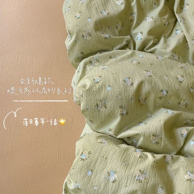 韓系ins風碎花床品雙層紗親膚被套4