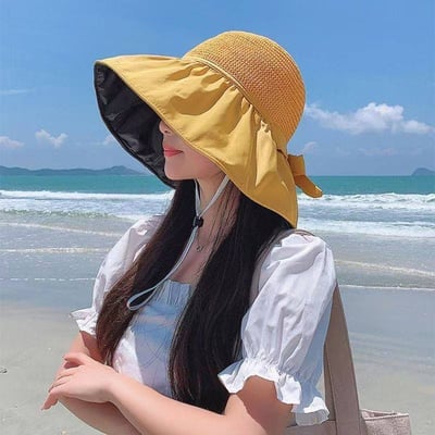輕盈百搭    黑膠防曬透氣可折疊遮陽帽4