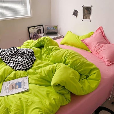 小紅書推薦款多款 時尚拼色四件床包組4