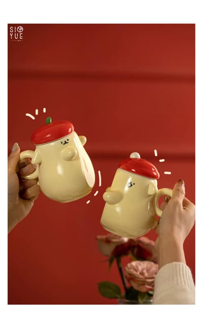 卡哇伊相擁陶瓷抱抱杯4