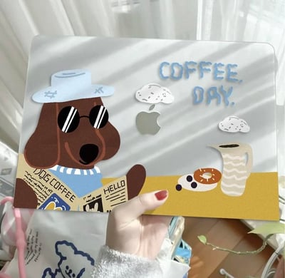 Coffee day放假臘腸狗MAC蘋果筆電保護殼3