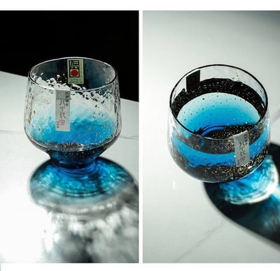 日本八千代玻璃杯 輕奢金箔星空杯4