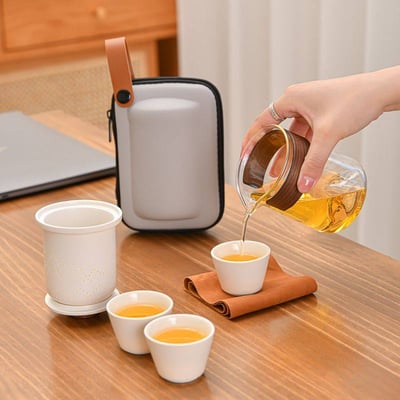 遠山系列玻璃一壺四杯旅行茶具組5