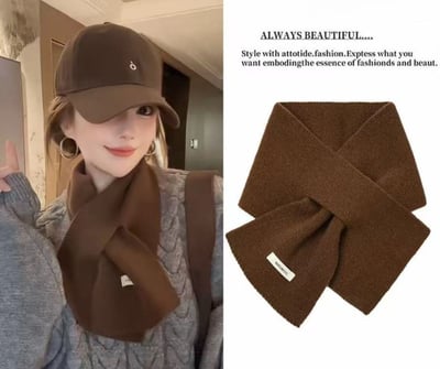 冬日氛圍感交叉圍巾2條組1