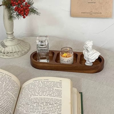 INS風復古實木首飾盤 桌面香氛收納裝飾3