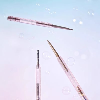 【FLORTTE 花洛莉亞】正品 免削防水小半圓砍刀眉粉筆兩隻組 棕咖+摩卡13