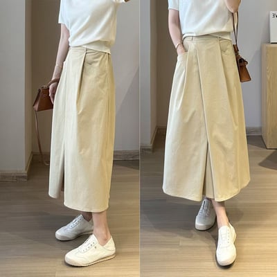 簡約抗皺不對稱半身裙5