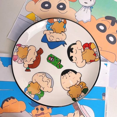 新款式 卡通陶瓷蠟筆小新家用餐盤4