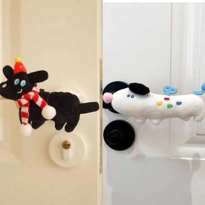 ins童趣卡通 可愛小狗門把手防護套買1送23