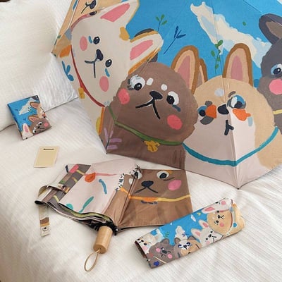 晴天汪汪折疊晴雨兩用自動傘1