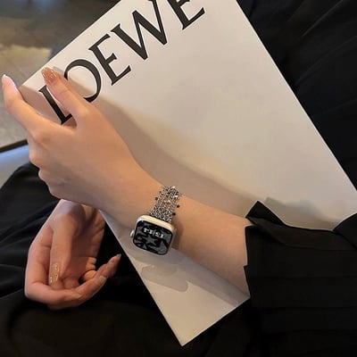 小香風星光錶帶時尚閃耀設計 金屬星星流蘇鏈 Apple Watch 錶帶8