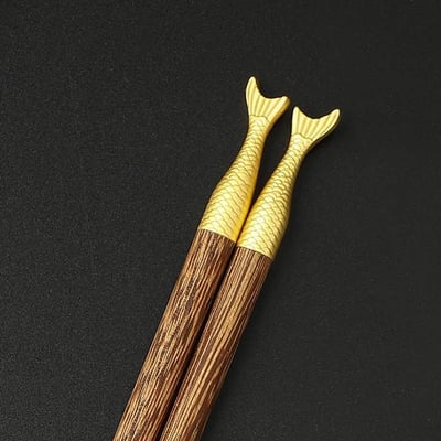 金甲招財雞翅木紅檀木福氣筷組5