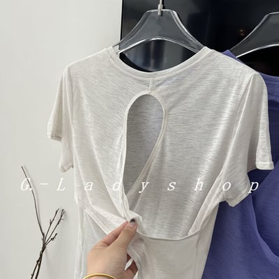 夏季竹節紗透氣美背T恤8