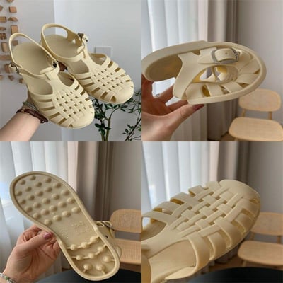 日本熱賣晴雨兩用編織涼鞋雨鞋親子鞋 小孩款  棕色16公分12