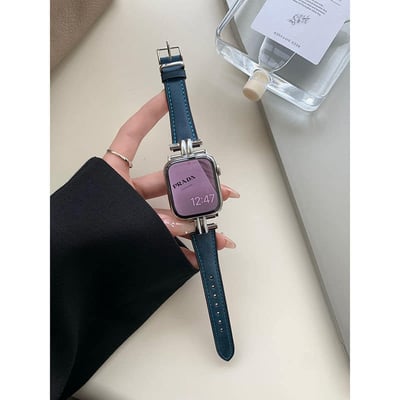 復古真皮H字設計AppleWatch真皮錶帶4