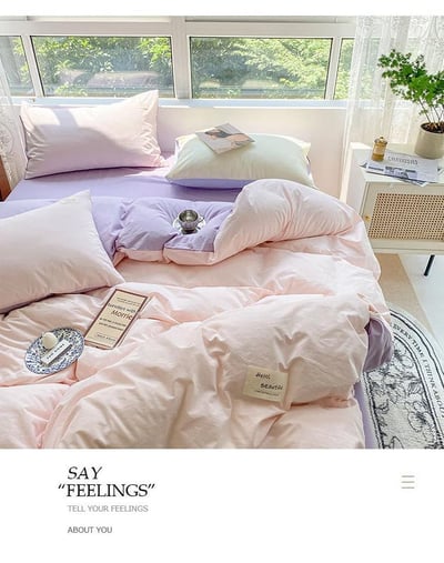 夏季超舒服拼色 水洗棉單人 雙人床包組8