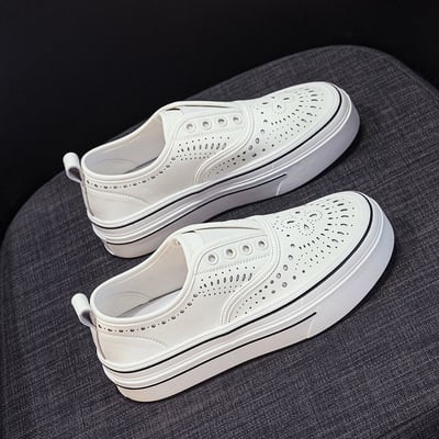 厚底顯瘦增高超好穿雕花小白鞋2