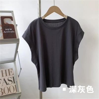 韓版設計感小眾飛袖落肩上衣9