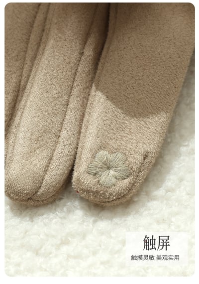 外銷日韓冬季法式蝴蝶結麂皮絨手套 雙層加絨・優雅防寒不顯厚7