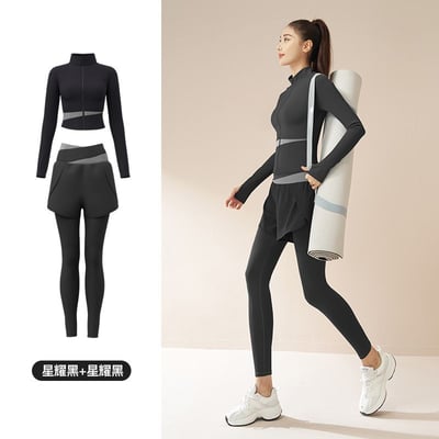 瑜珈普拉提女神套裝 新款顯瘦交叉腰設計運動訓練服9
