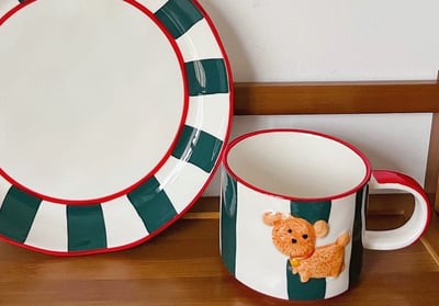 出口韓國可愛小狗杯盤組5