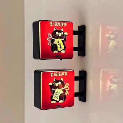 金銀滾滾來招財貓發光冰箱貼  迷你居家招財好運小擺件2