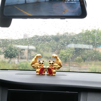 10cm暴富貓劫財貓 招財大肌肉手臂招財貓擺件5