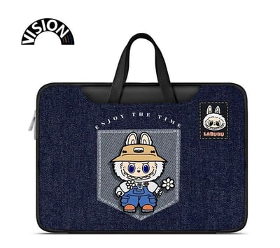 春天野拉布布 Labubu牛仔色多功能旅行電腦包1