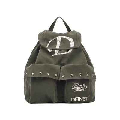 韓系百搭大容量後背包 手感帆布鉚釘原創設計抽繩包10