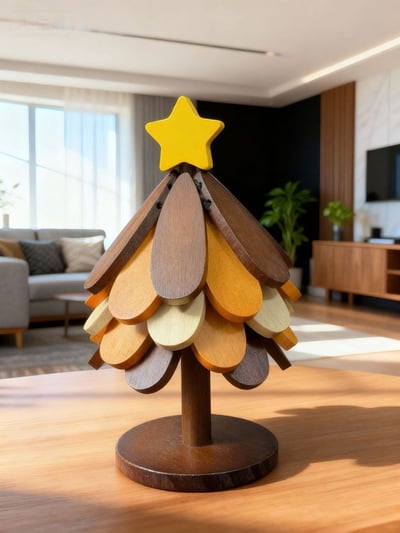 北歐原木聖誕樹隔熱墊升級5片組4