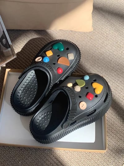 洞洞鞋 可愛糖果色系增高厚底拖鞋2