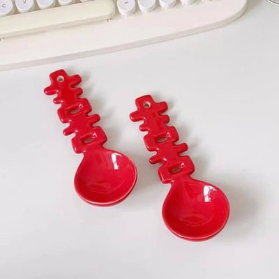 百年好合雙喜陶瓷湯匙組2