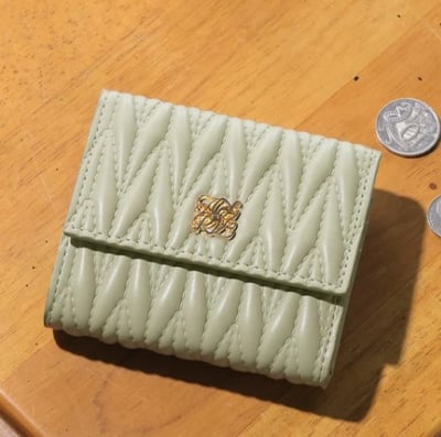 日本  菱格壓紋三折迷你錢包12