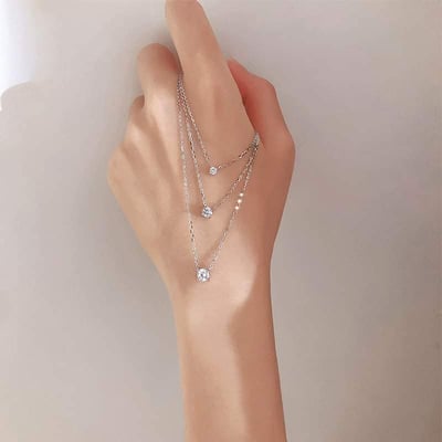 仙氣簡約單鑽純銀項鍊1