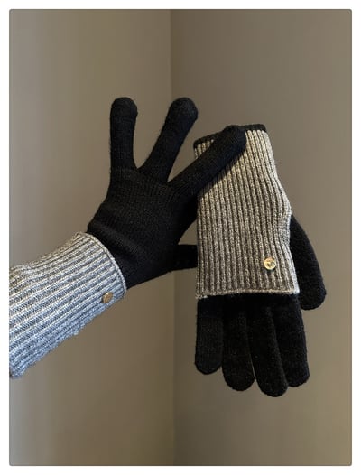 出口日本款 美拉德拼色兩用保暖舒適手套5