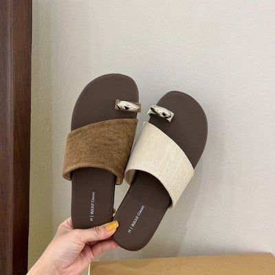 夏季新款金屬扣套趾拖鞋3